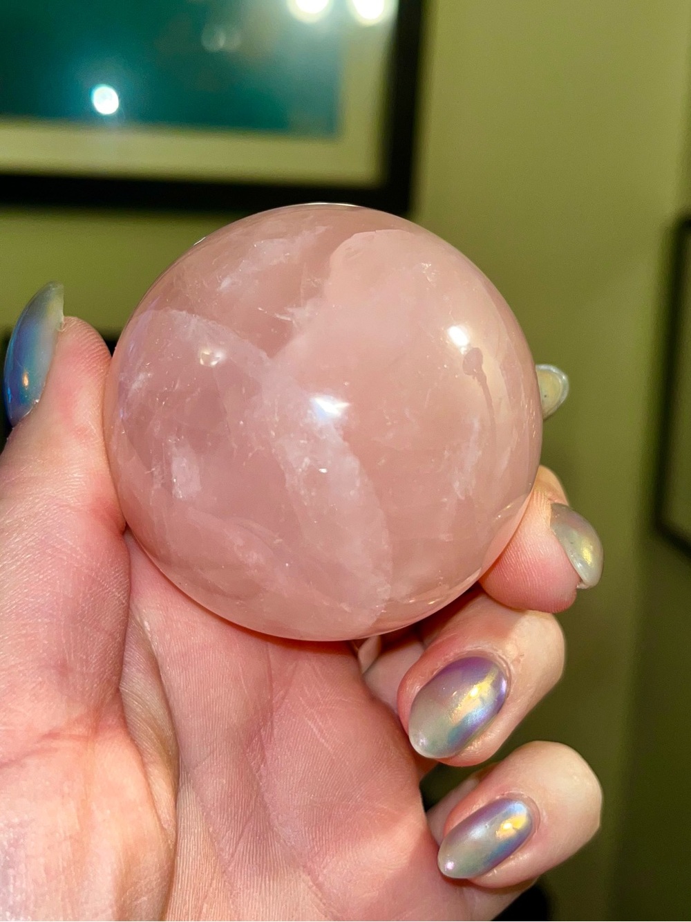 Excellent quality Rose Quartz Healing Sphere - Pink Crystal Home Accent